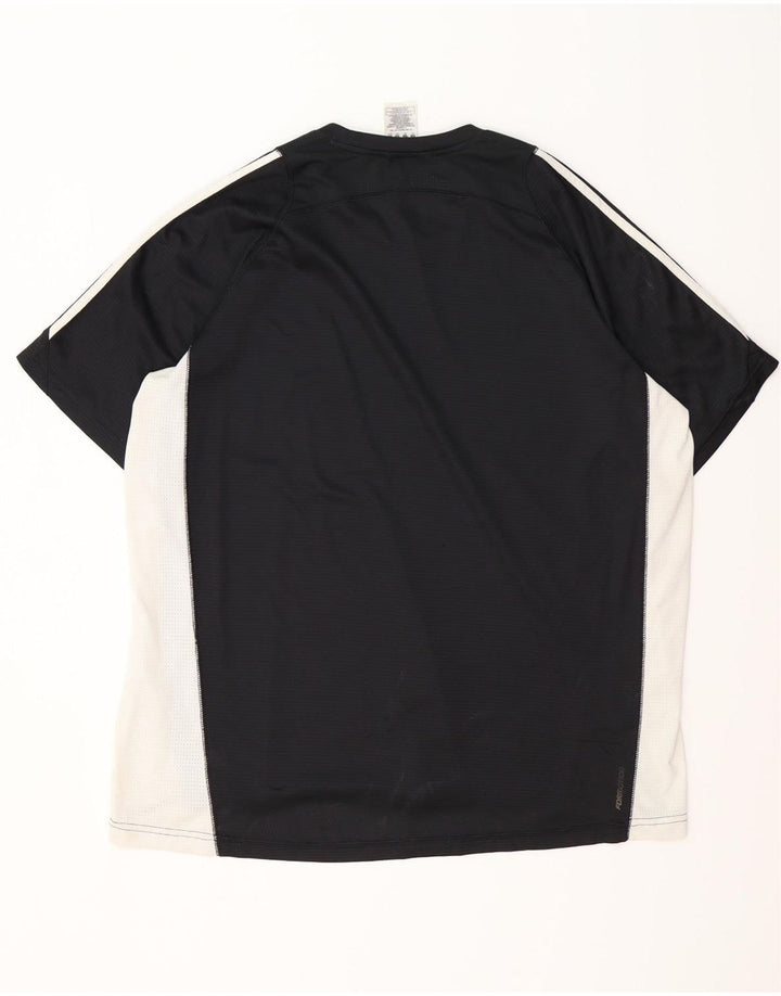 ADIDAS Mens Climacool T-Shirt Top 2XL Black Colourblock Polyester Vintage Adidas and Second-Hand Adidas from Messina Hembry 