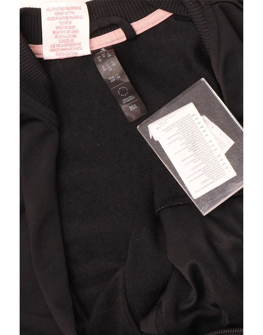 Giacca Top della tuta da ragazza Adidas 11-12 anni in poliestere nero