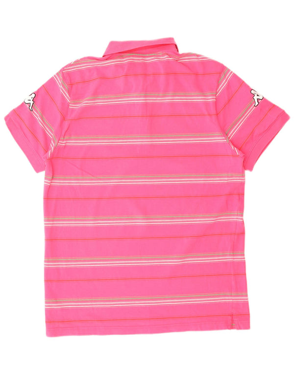 Polo grafica da uomo KAPPA Italia 2XL cotone a righe rosa