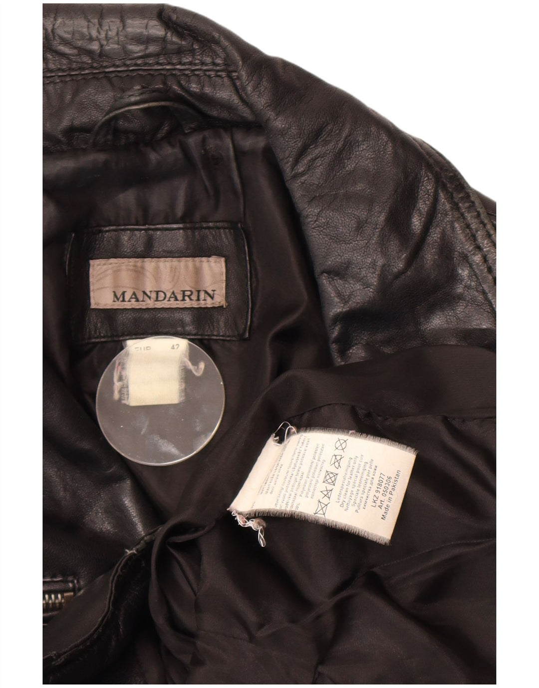 Giacca da motociclista in pelle vintage da donna EU 42 grande in pelle nera
