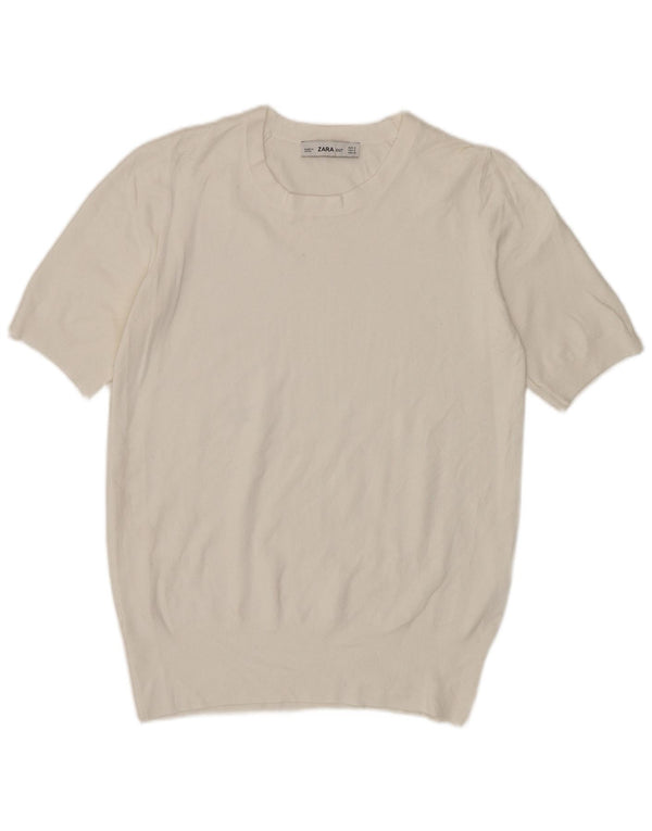 T-shirt Zara da donna Top UK 10 piccola bianca