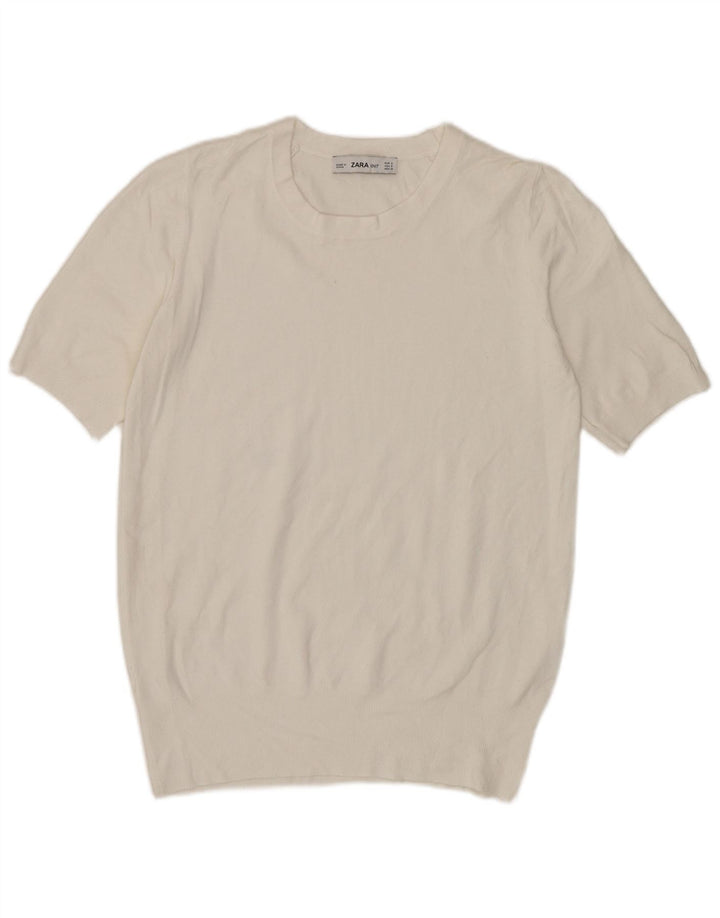 T-shirt Zara da donna Top UK 10 piccola bianca