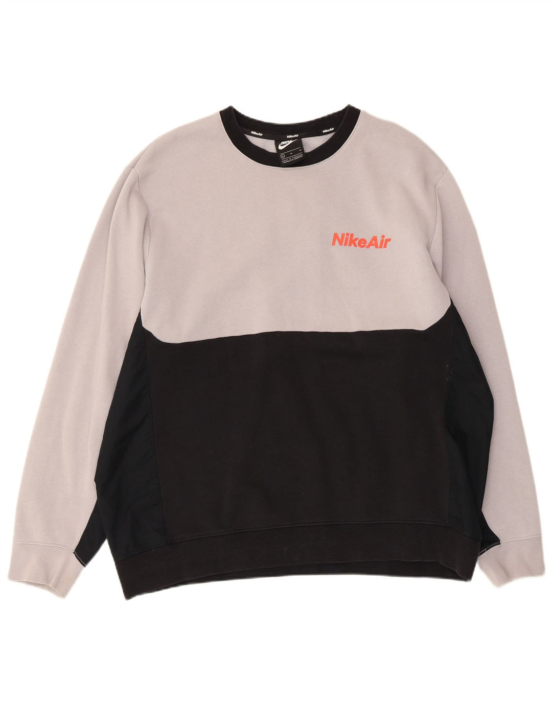 Felpa da uomo NIKE maglione XL in cotone color block grigio