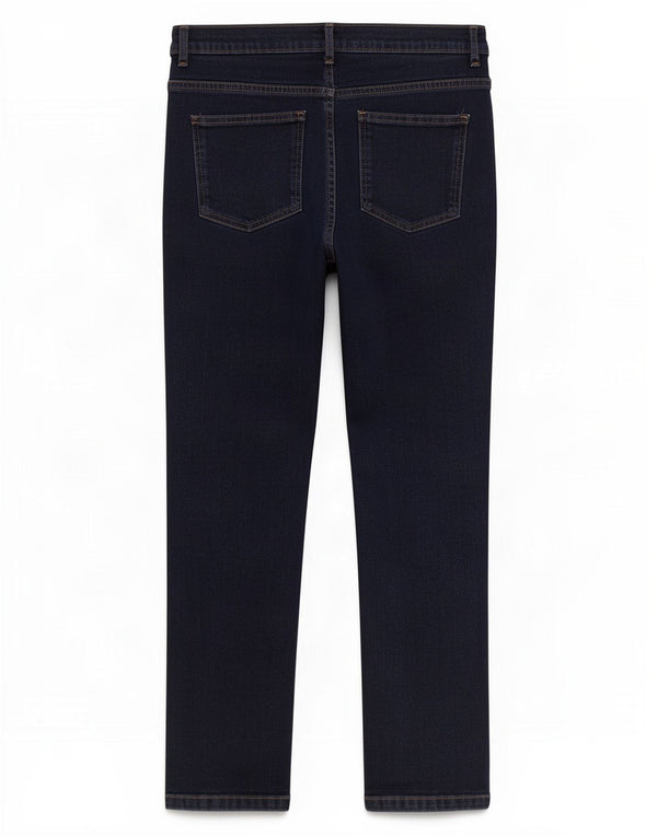 Jeans dritti corti Marks & Spencer da donna UK 14 Large W30 L26 Blu navy