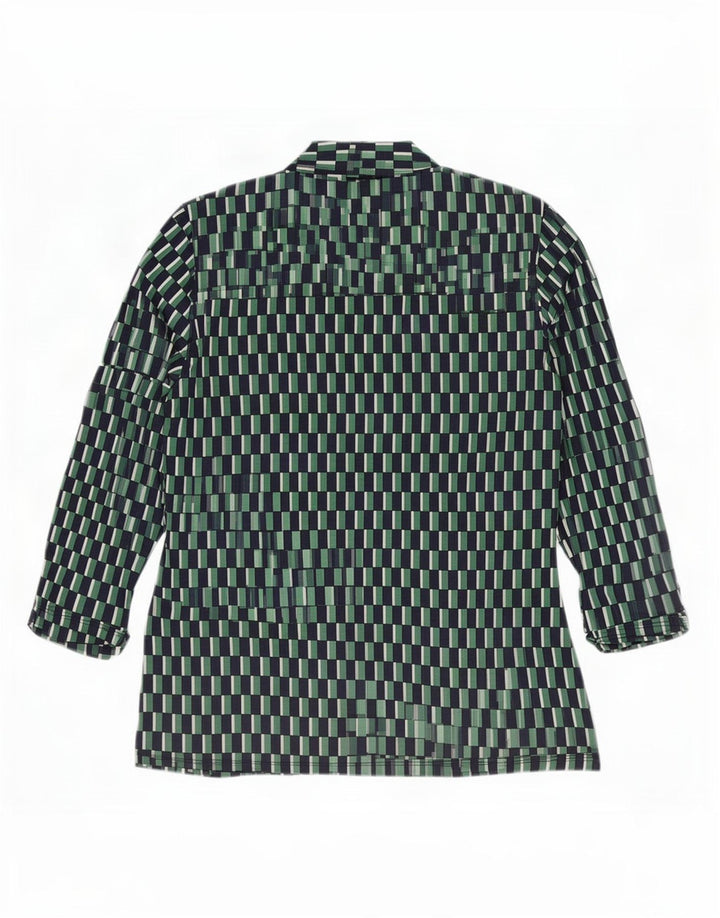 Camicetta da donna con maniche a 3/4 Hobbs UK 12 Viscosa geometrica verde medio