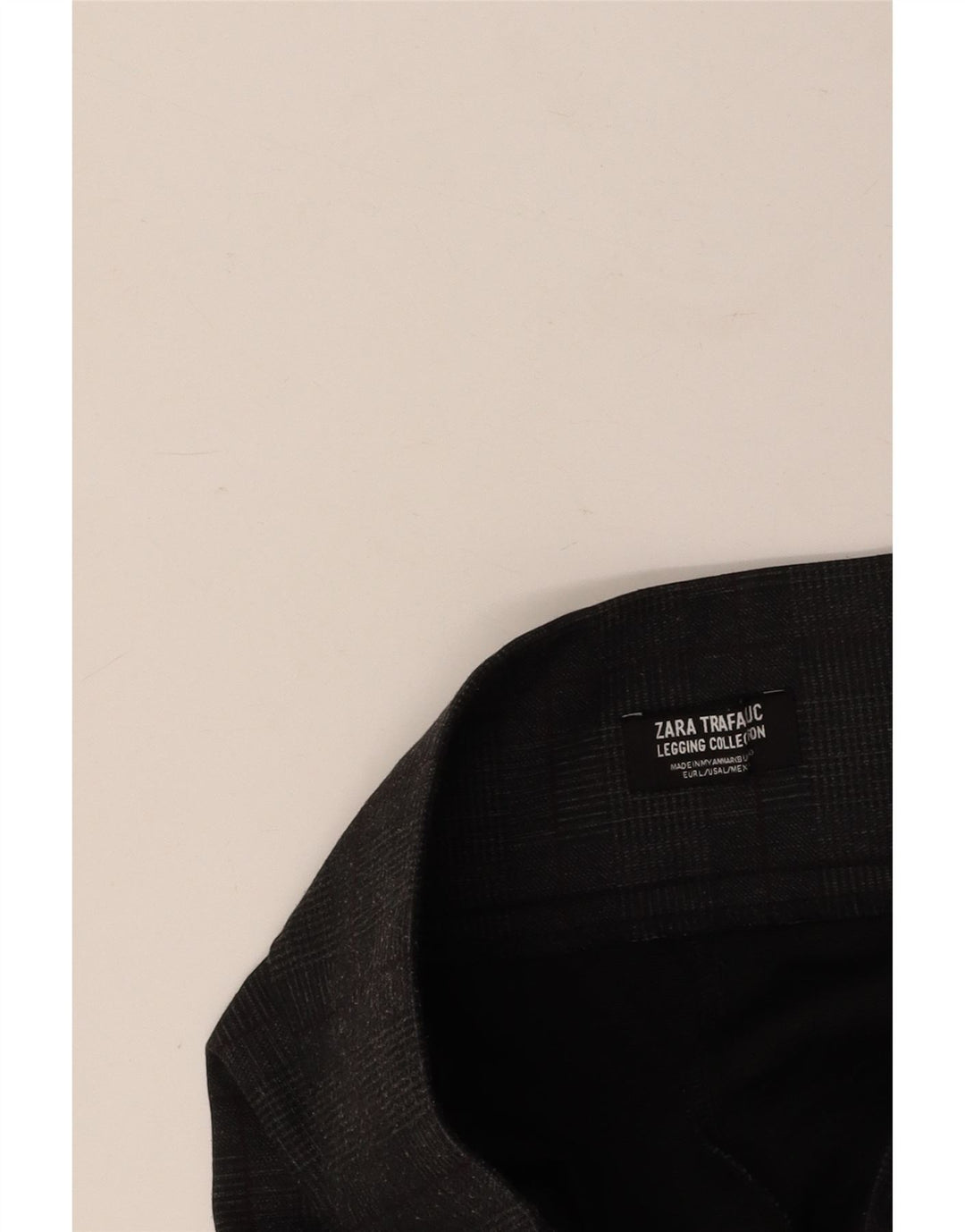 Pantaloni casual slim a vita alta da donna ZARA grandi W30 L28 a quadri grigi