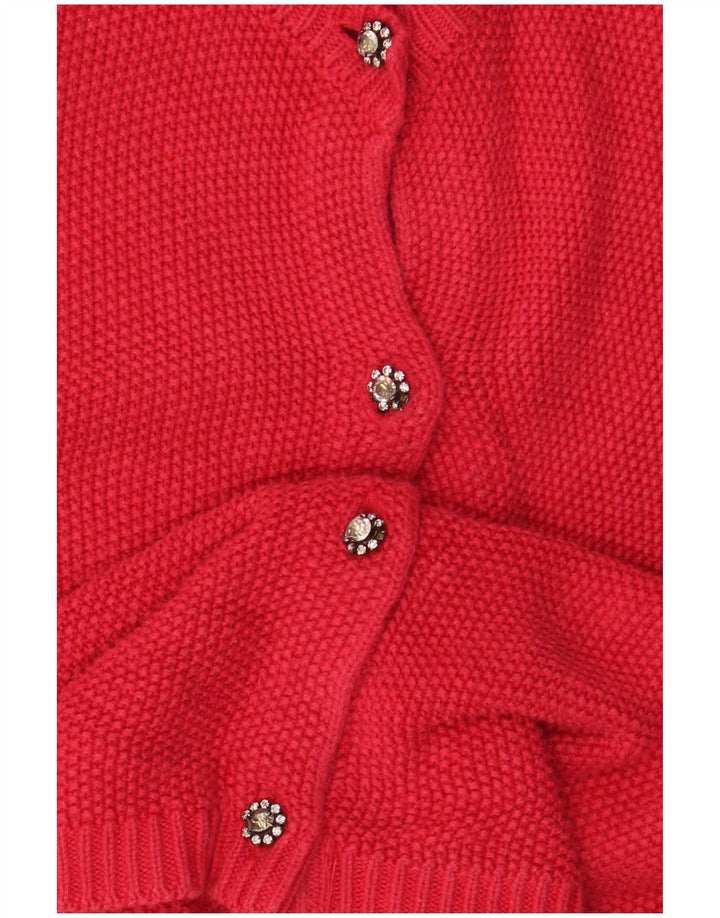 Maglione cardigan da donna Zara UK 10 piccolo rosso in viscosa