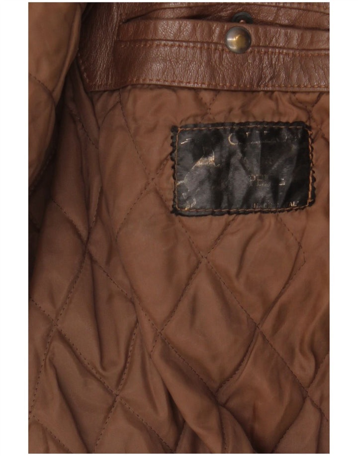 Giacca in pelle vintage da uomo UK 44 2XL Pelle marrone