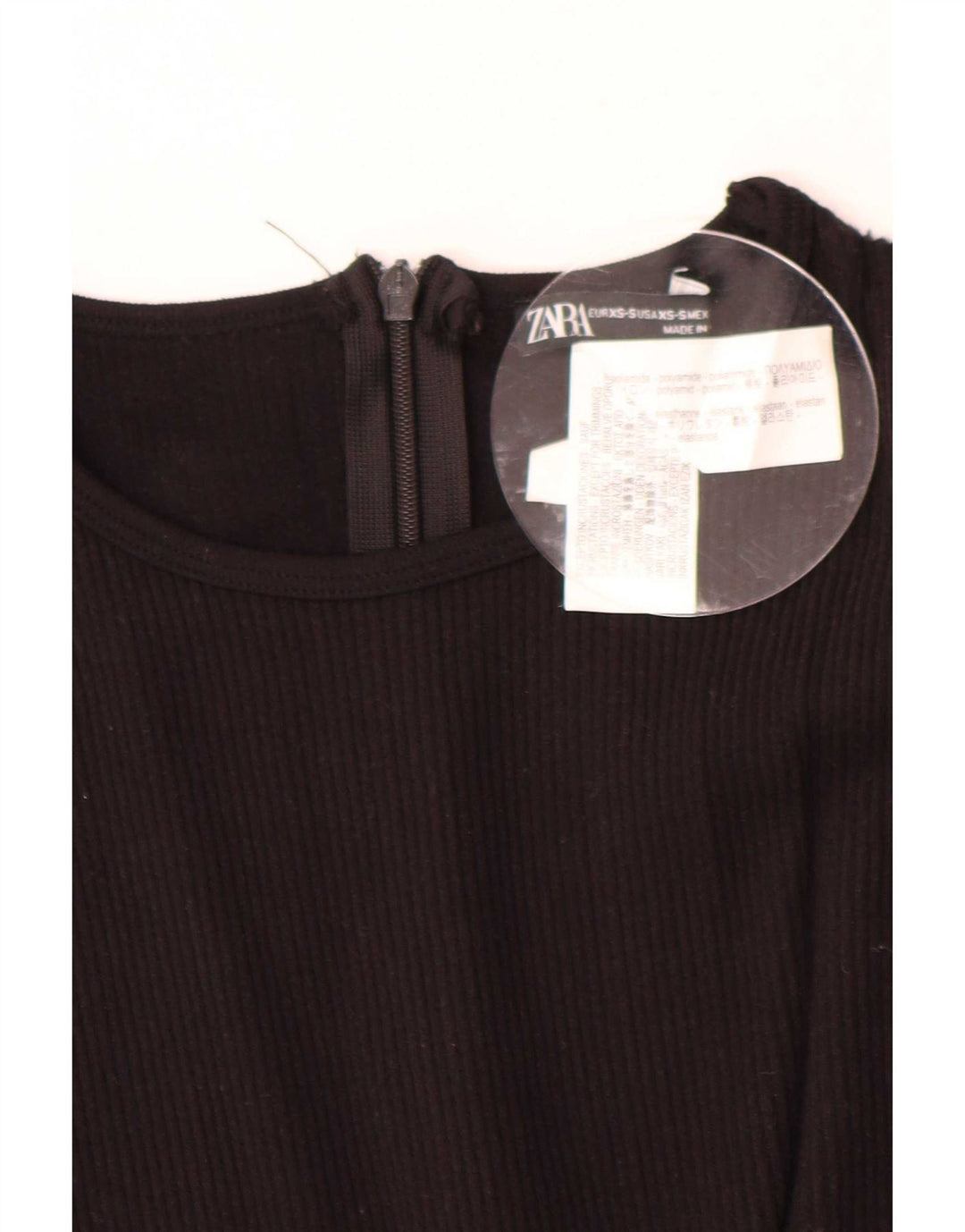 Tuta senza maniche da donna Zara UK 6 XS nera in poliammide