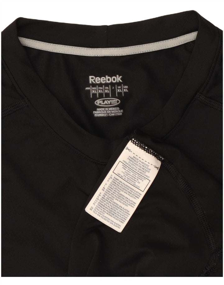 T-shirt Reebok da uomo Top XL nera in poliestere