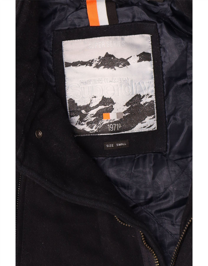 Giacca Parka da uomo con cappuccio Superdry UK 36 Small Lana blu navy