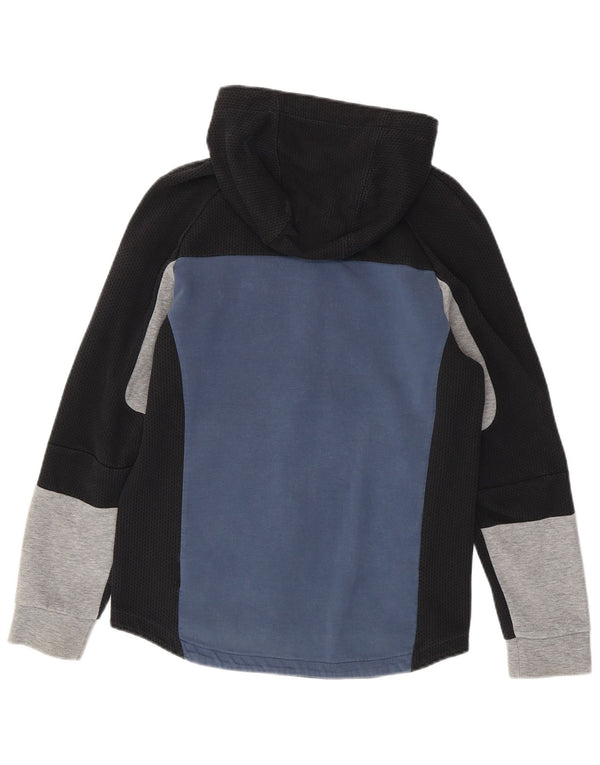 Felpa con cappuccio e zip da uomo Puma Small in cotone color block blu