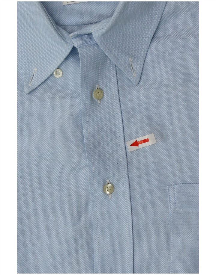 Camicia a maniche corte da uomo Lacoste taglia 41 grande in cotone blu