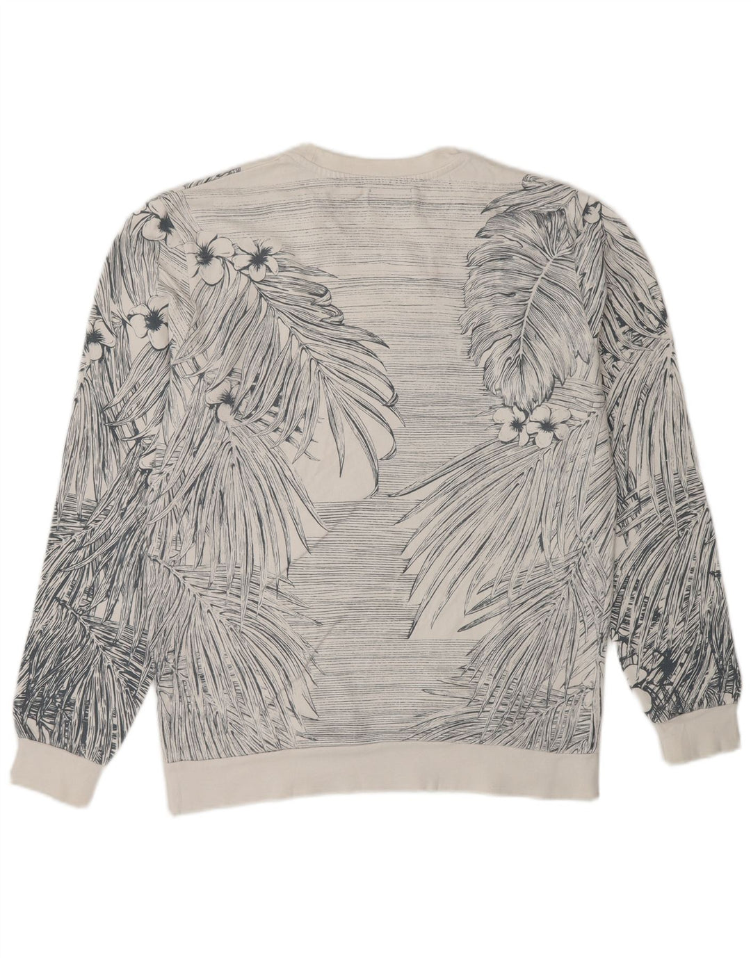 Felpa Zara da uomo in cotone floreale bianco medio