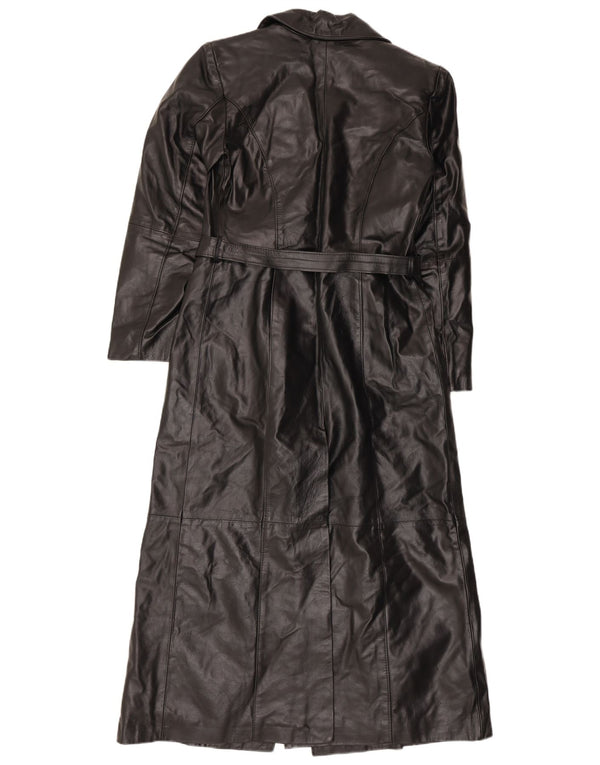 Cappotto in pelle vintage da donna IT 42 medio in pelle nera