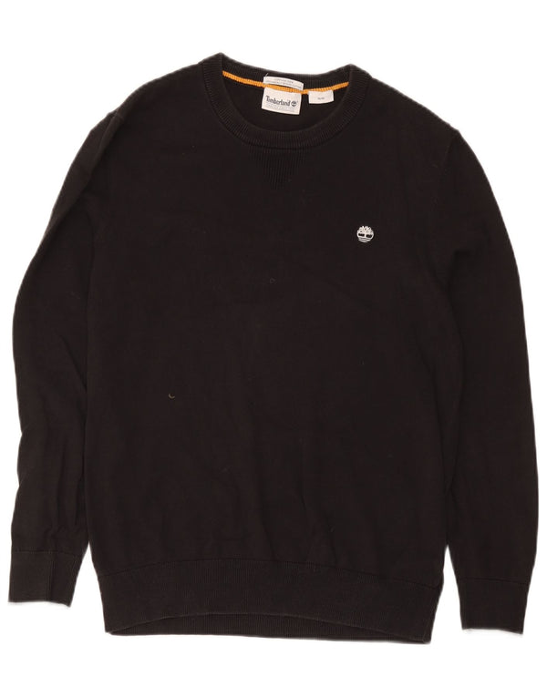 Maglione maglione girocollo da uomo Timberland in cotone nero medio