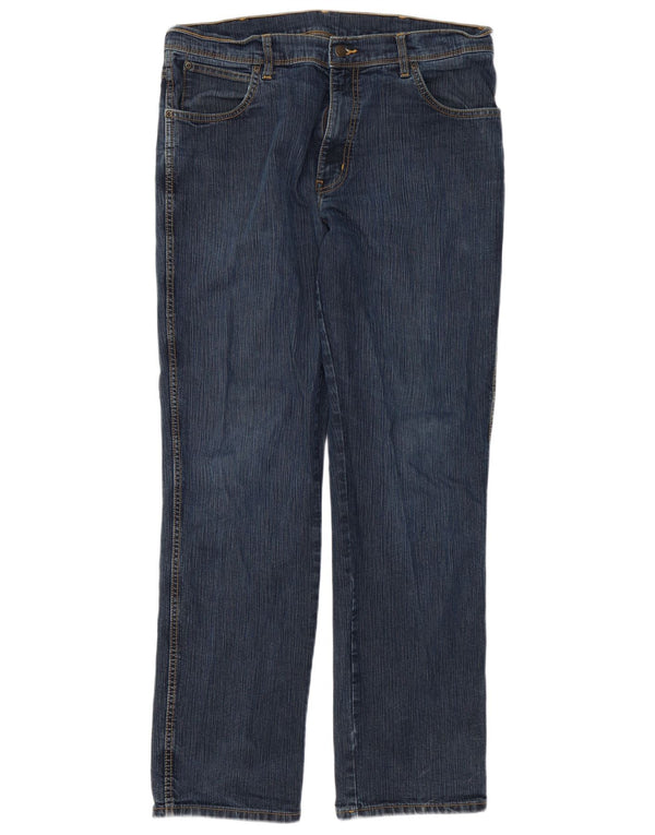 Jeans dritti da uomo Wrangler vestibilità regolare W38 L32 cotone blu