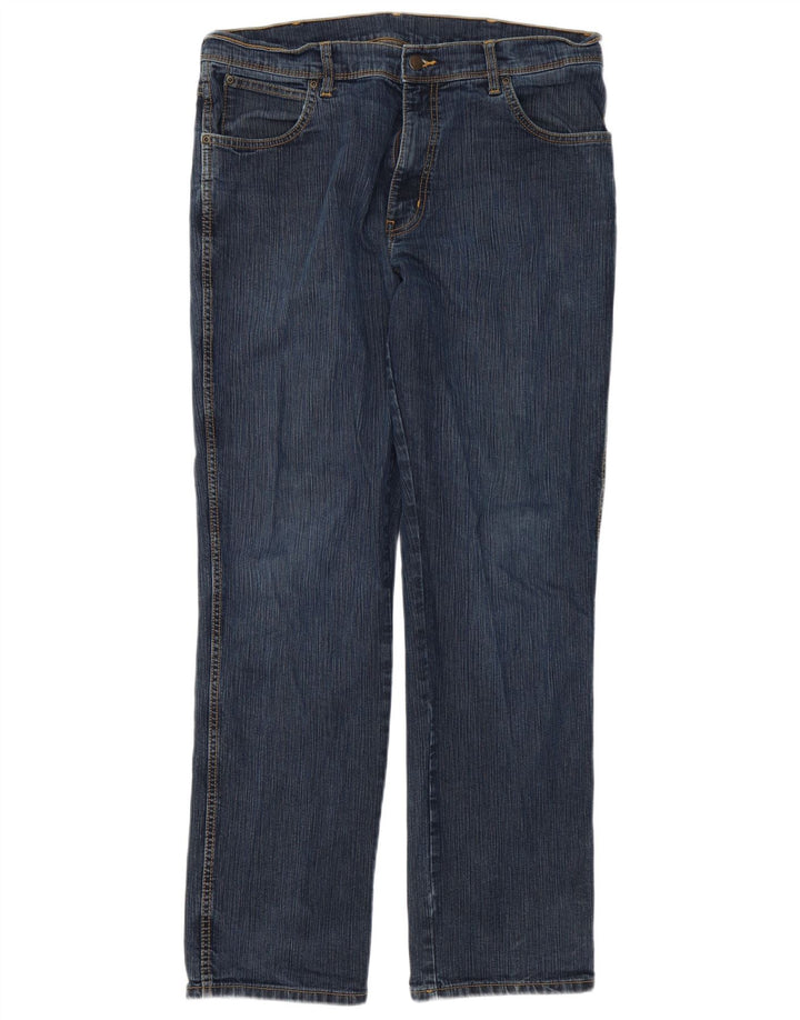 Jeans dritti da uomo Wrangler vestibilità regolare W38 L32 cotone blu