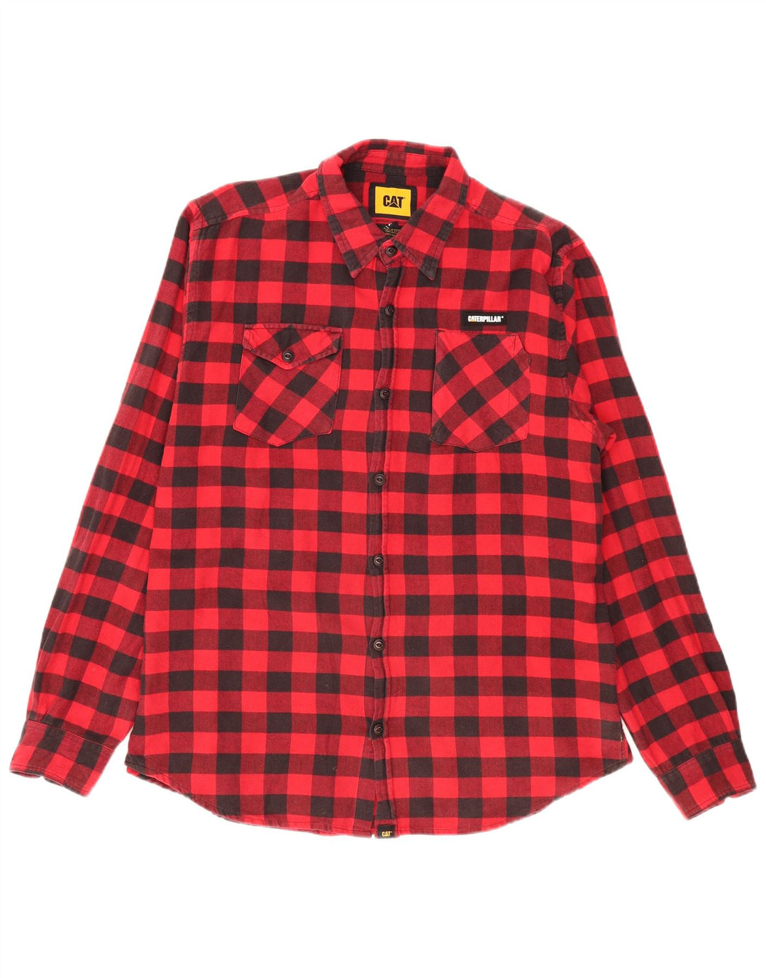 Camicia in flanella da uomo Caterpillar XL in cotone a quadretti rossi