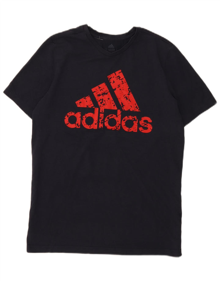 Maglietta grafica Adidas da ragazzo, 13-14 anni, blu navy