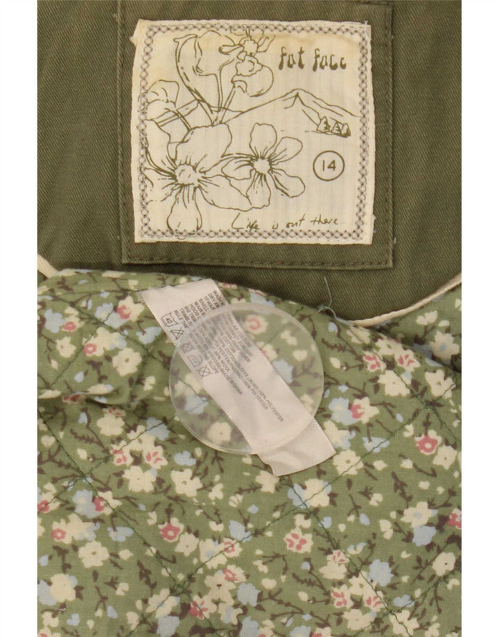 Giacca parka con cappuccio da donna Fat Face UK 14 cotone kaki medio