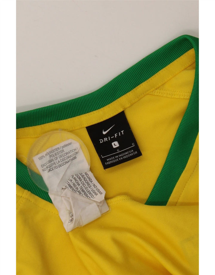 T-shirt Nike Brasil da uomo, grande, in poliestere giallo