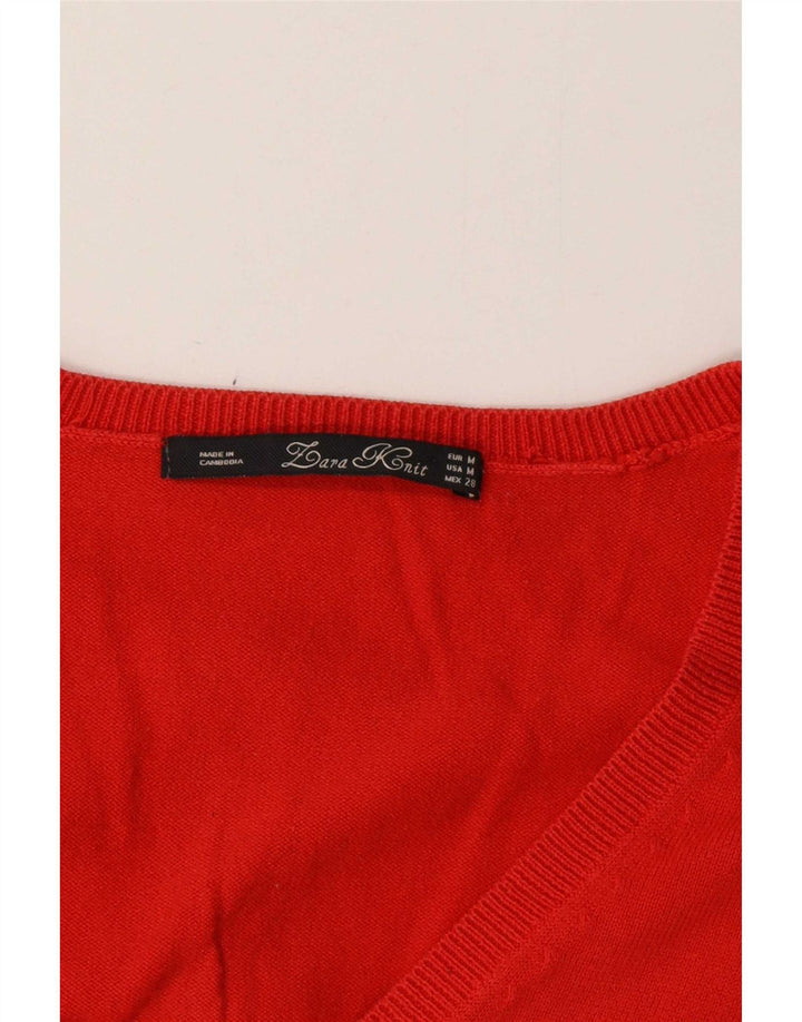 Maglione maglione con scollo a V da donna Zara UK 12 arancione medio