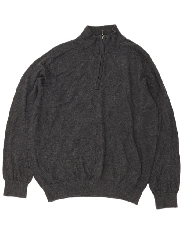 L.L.Bean Maglione da uomo con vestibilità regolare e collo con zip, grigio medio classico
