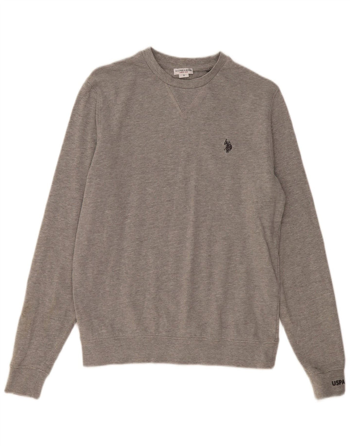 Polo Assn. Felpa da uomo maglione piccolo grigio