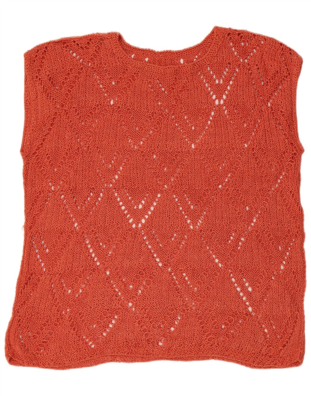 Canotta da donna VINTAGE UK 16 grande marrone a rombi/diamante