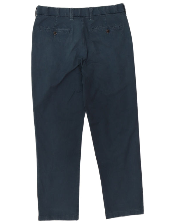 Marks & Spencer Mens Blue Harbour Straight Chino Trousers W36 L29 Navy Blue