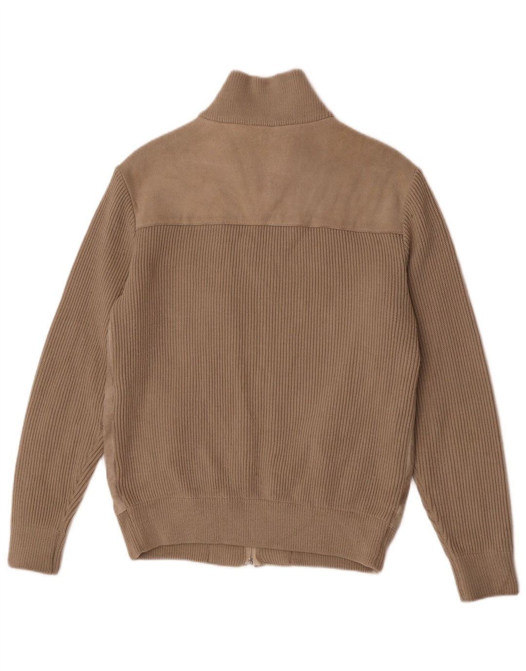 Maglione cardigan in pelle scamosciata da uomo C&A EU 52/54 Large Beige Poliacrilico