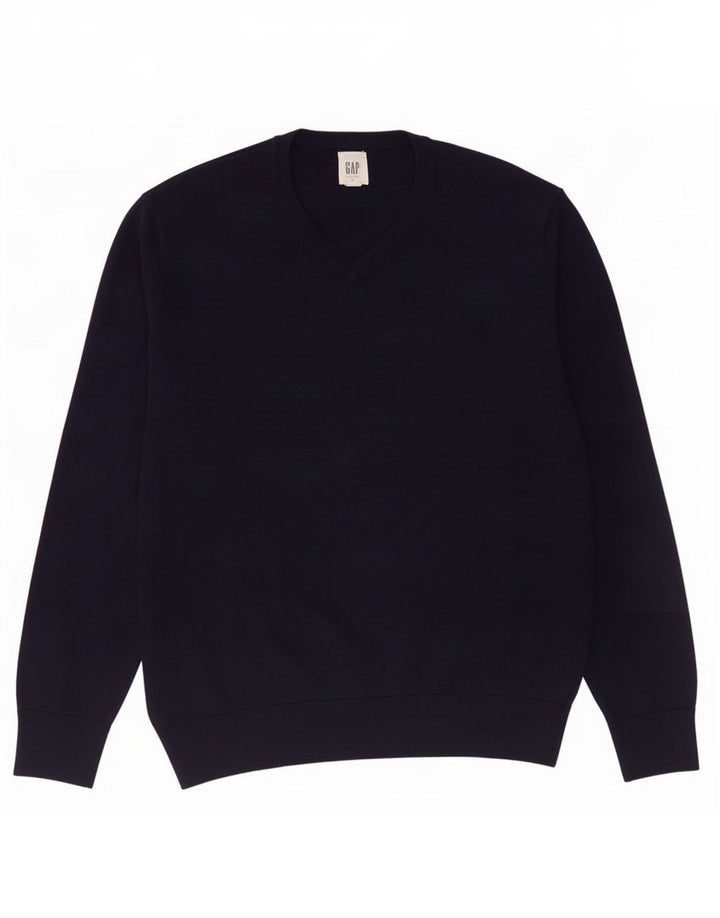 Maglione da uomo Gap con scollo a V, lana merino media blu navy