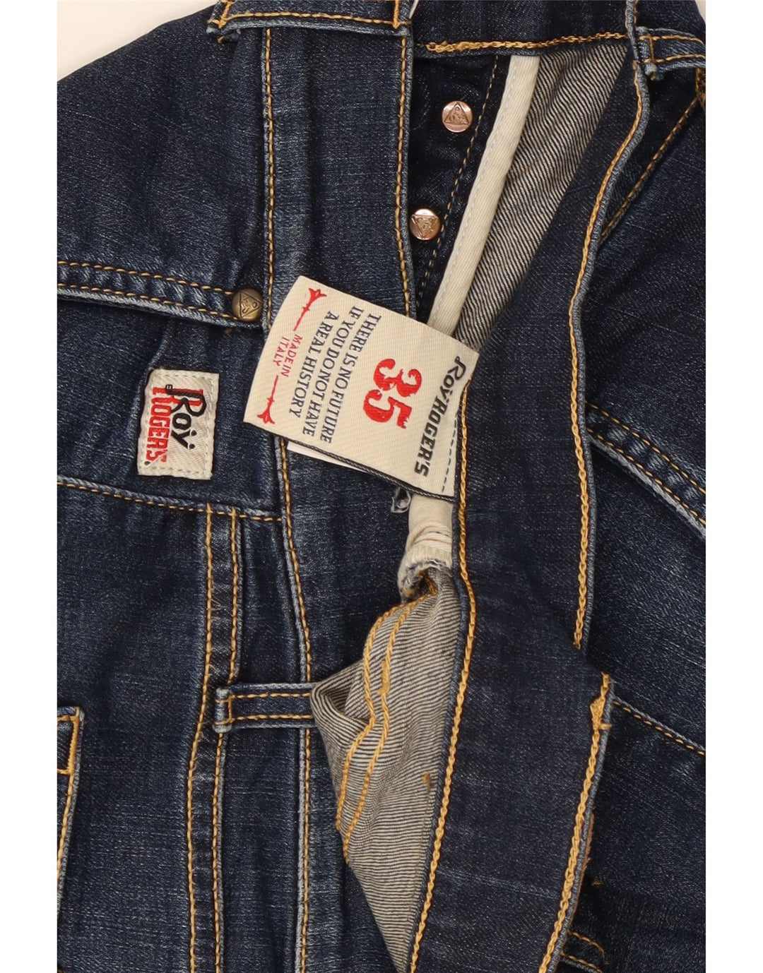 Jeans dritti da donna Roy Rogers W35 L28 cotone blu navy