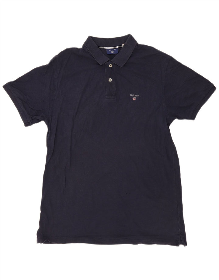 Polo da uomo Gant grande in cotone blu navy