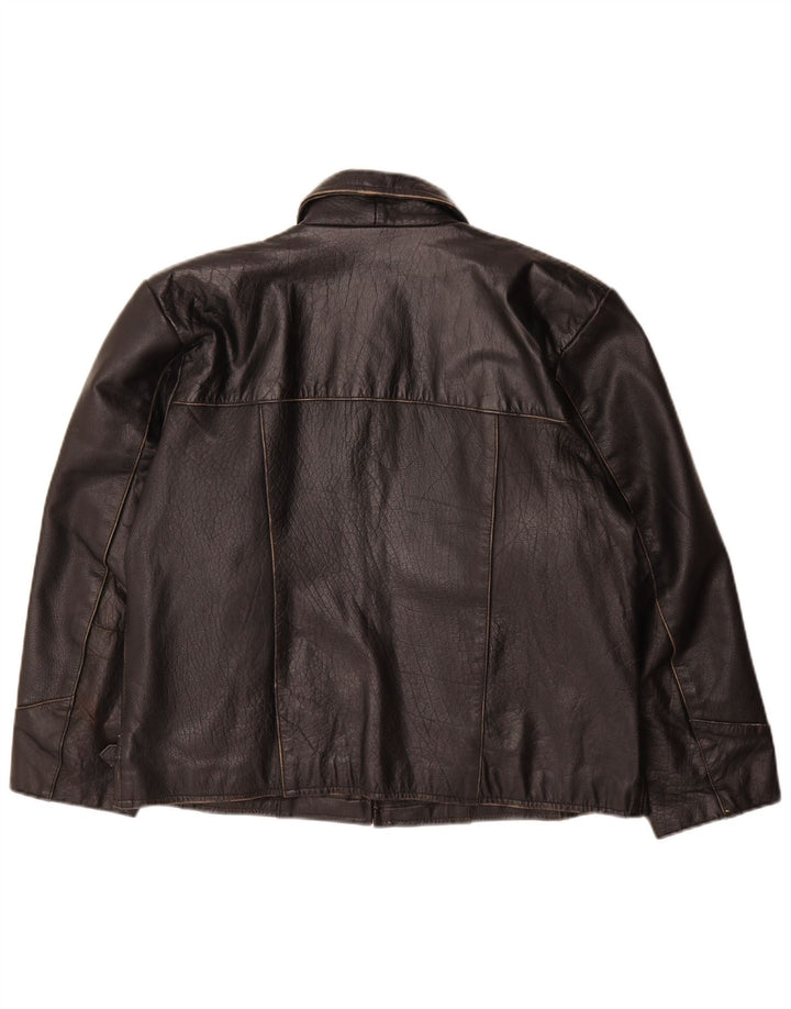 Giacca in pelle vintage da uomo UK 38 in pelle nera media
