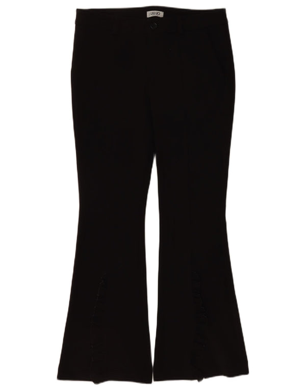 Pantaloni casual a zampa da donna Liu Jo IT 40 Small W30 L28 Poliestere nero