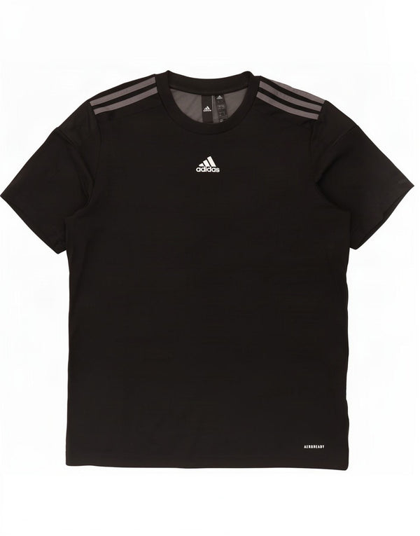 T-shirt Adidas Aeroready da uomo Top in poliestere color block medio nero