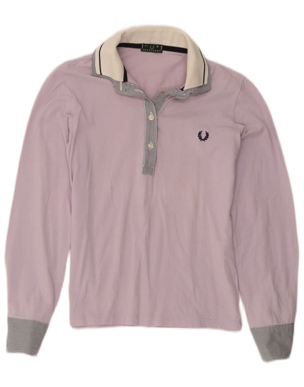Polo da rugby da donna Fred Perry UK 12 color block viola medio
