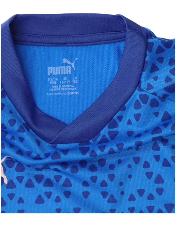 Maglietta Puma da bambino 11-12 anni in poliestere geometrico blu