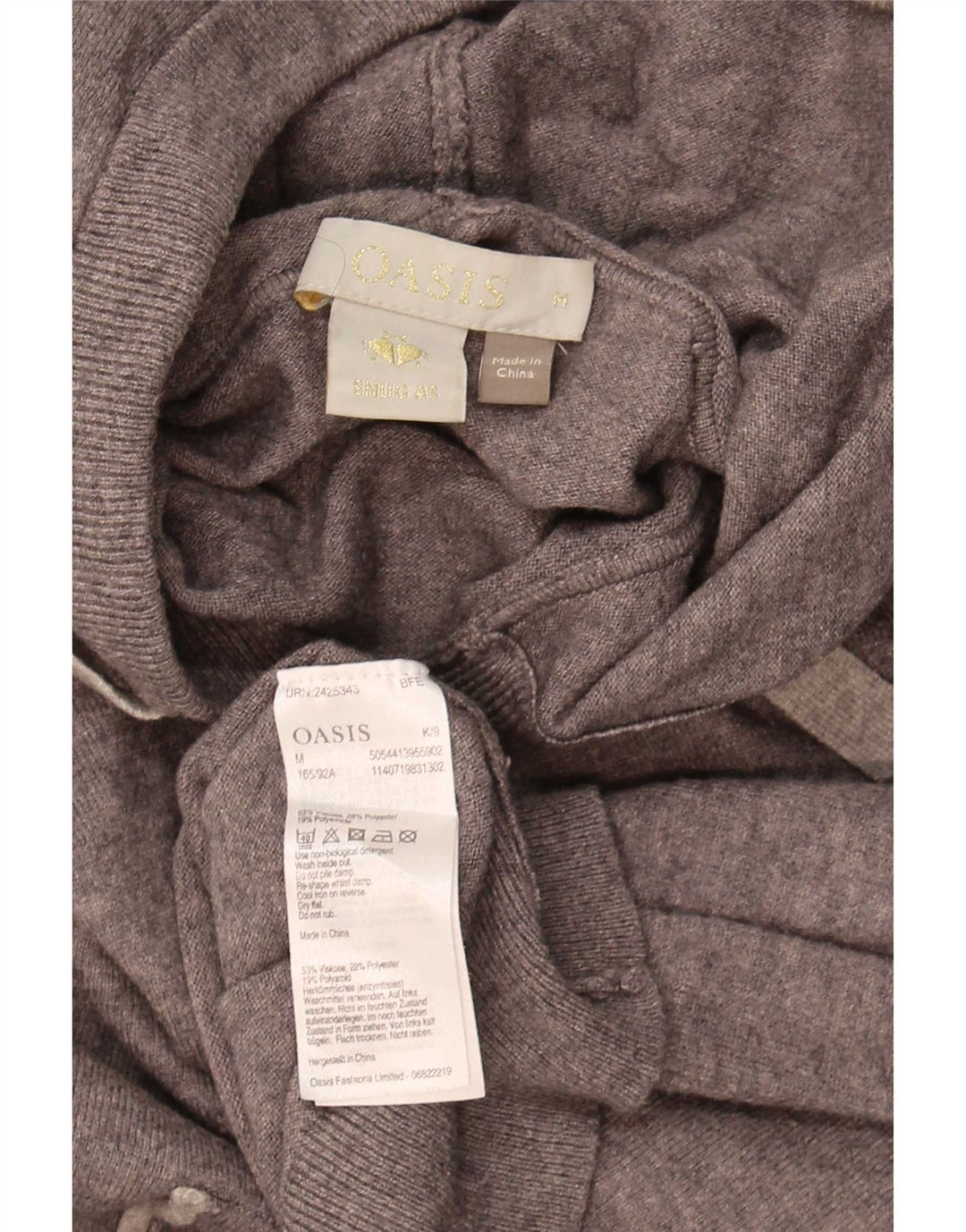 Maglione con cappuccio da donna Oasis UK 14 Viscosa screziata grigio medio