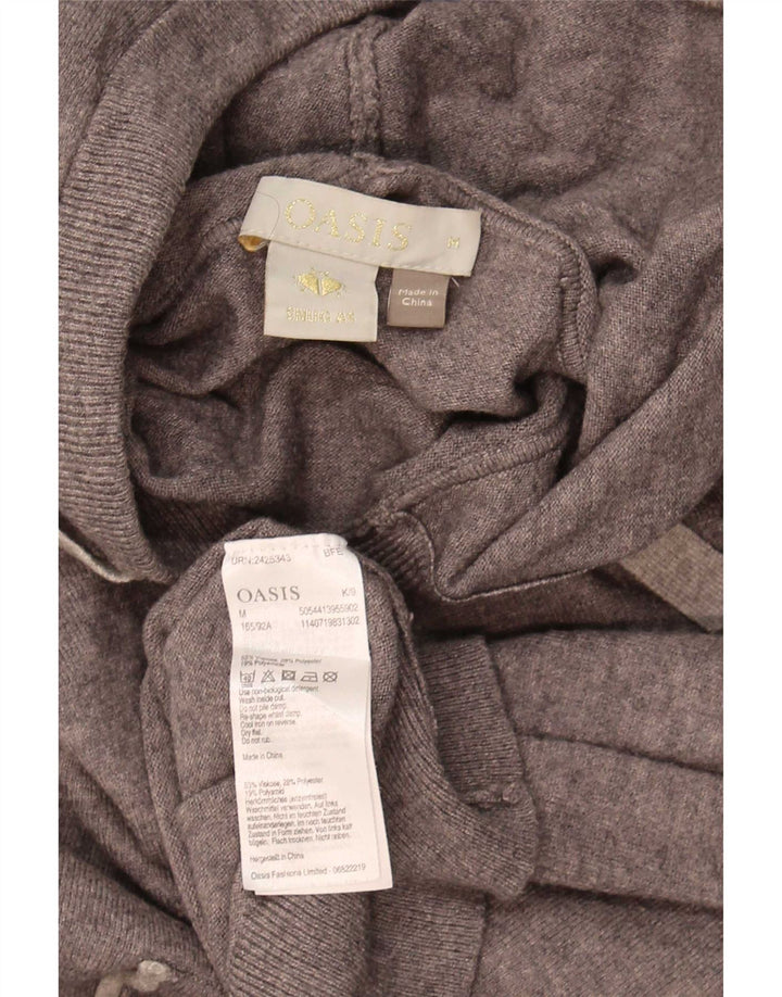 Maglione con cappuccio da donna Oasis UK 14 Viscosa screziata grigio medio