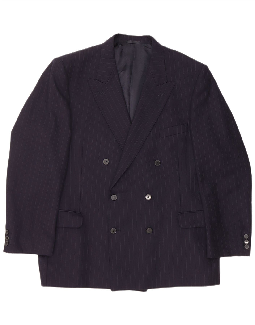 Giacca blazer doppiopetto da uomo JAEGER EU 58 4XL blu navy a righe
