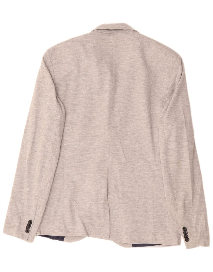 Giacca blazer da uomo a 2 bottoni Zara UK 42 XL poliestere grigio