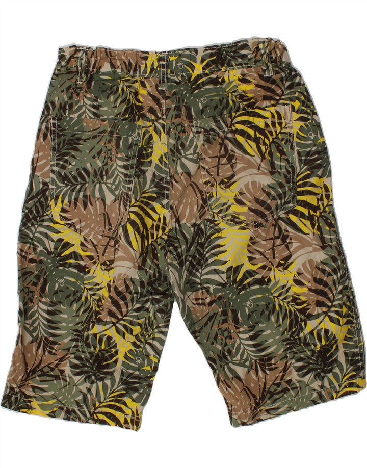 BENETTON Boys Abstract Pattern Casual Shorts 13-14 Years 3XL W27  Khaki Vintage Benetton and Second-Hand Benetton from Messina Hembry 