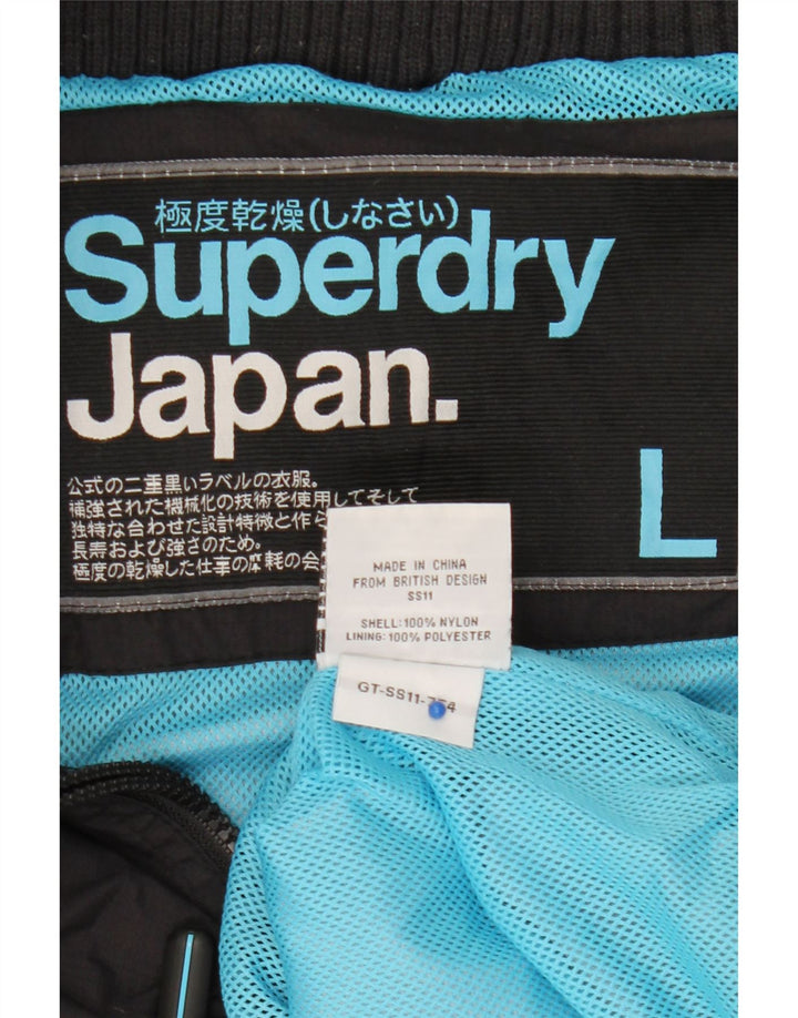 Giacca antipioggia da uomo Superdry UK 40 Large in nylon nero