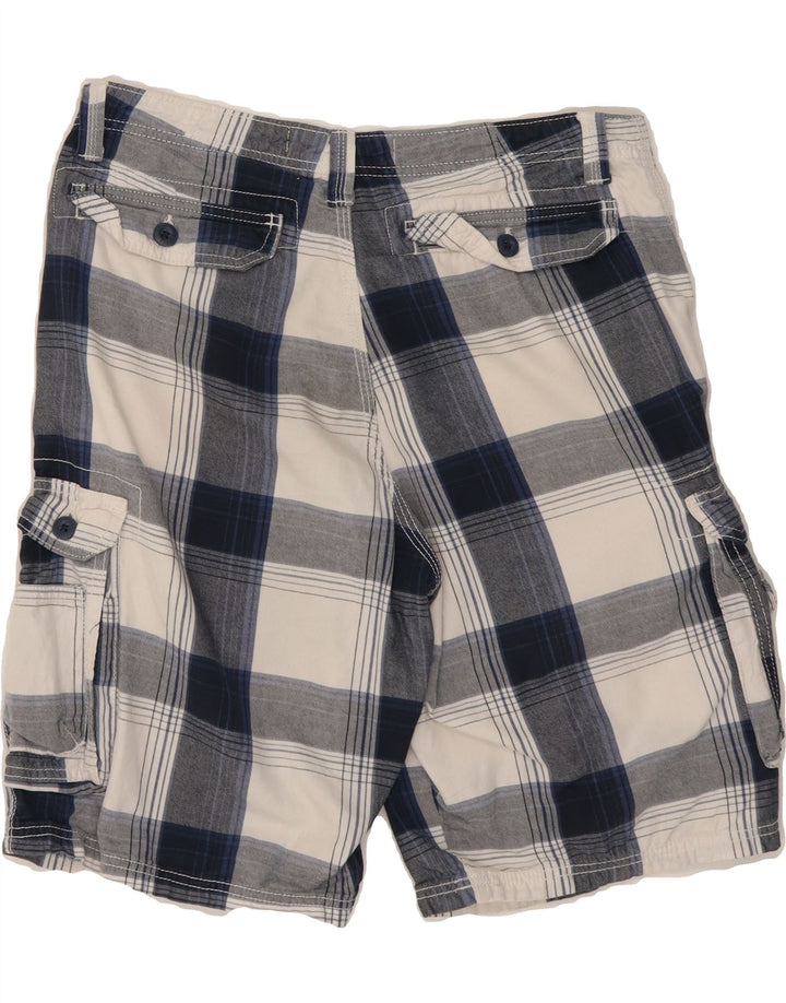 LEE Mens Cargo Shorts W33 Medium Blue Check Cotton Vintage Lee and Second-Hand Lee from Messina Hembry 