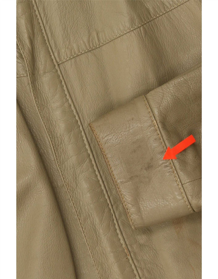 Giacca in pelle vintage da uomo UK 38 media kaki