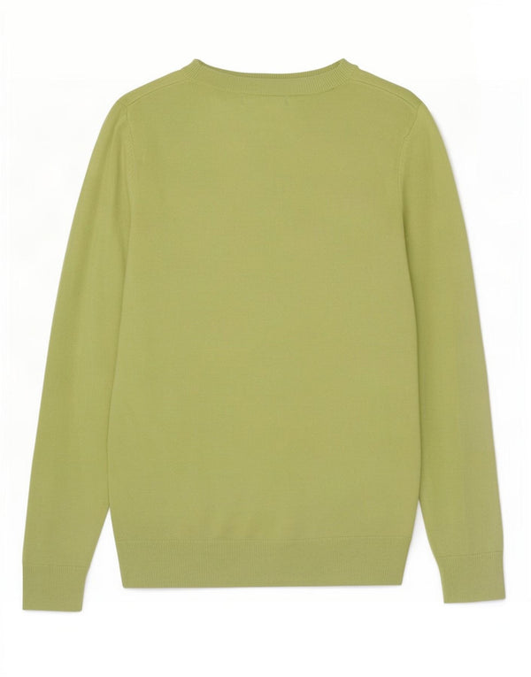 Maglione maglione con scollo a barca da donna Marks & Spencer UK 10 piccolo acrilico verde