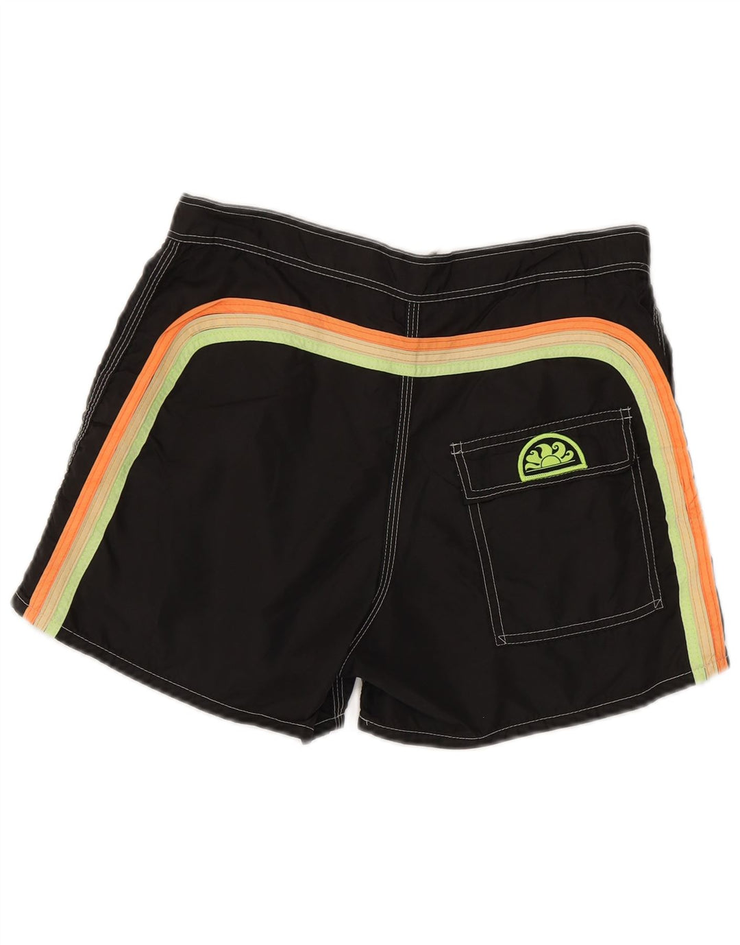 Pantaloncini da bagno da uomo Sundek nylon medio a righe nere